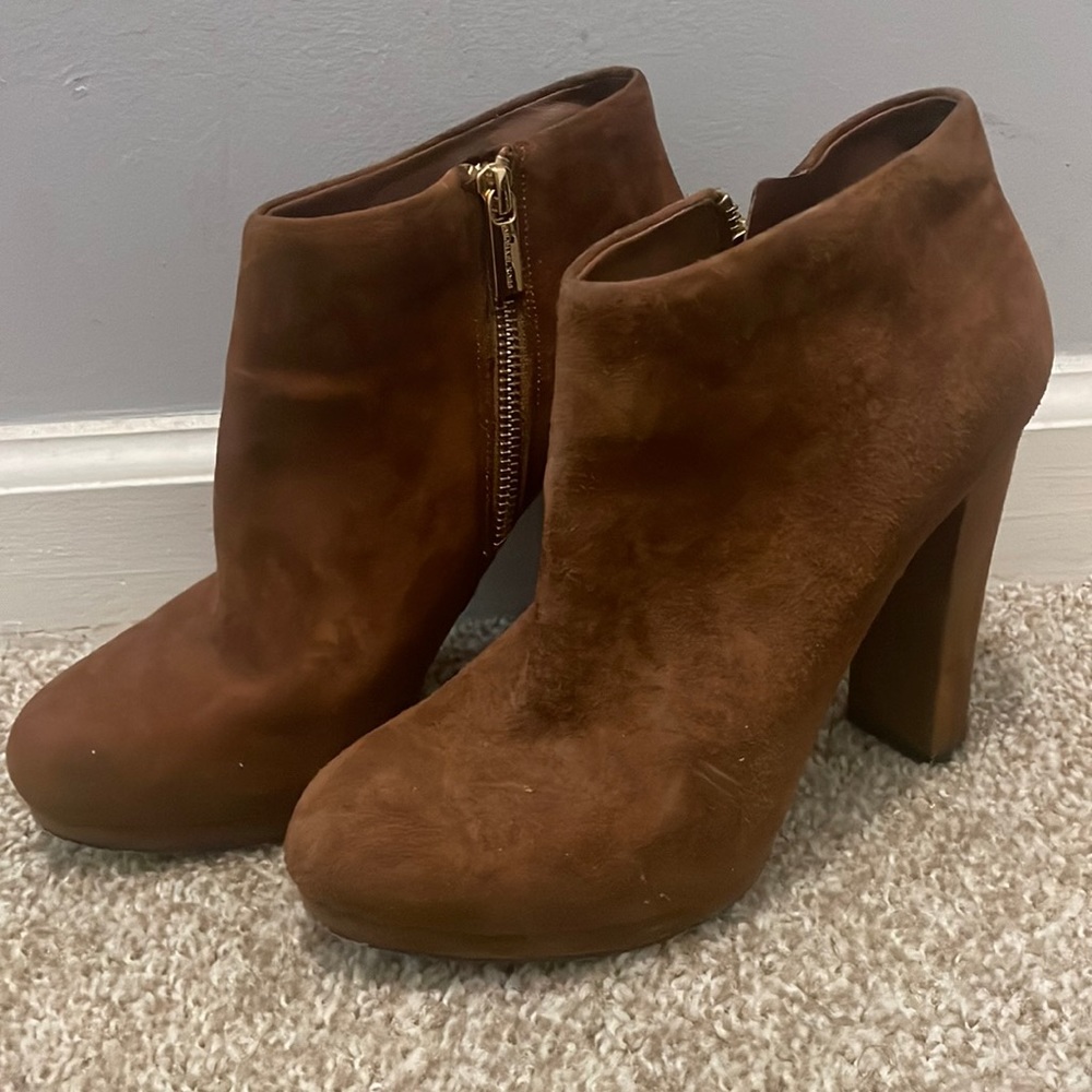 Brown Suede MK Booties